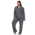 thumbnail image 3 of White Mark Women's Plus Size Heart Print Long Sleeve Pajama Set, 3 of 5
