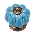 thumbnail image 3 of Langgg Céramique Boutons de Porte de Citrouille Armoire Tirer Poignée Rétro Décoratif Poignée Salon Réparation Quincaillerie Bleu 1Set, 3 of 6
