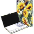 thumbnail image 2 of Fintie Business Card Holder Credit Card Wallet, Premium Vegan Leather Coated Stainless Steel Professional Slim Name Card Case Organizer, w/ Magnetic Closure for Men & Women (Sunflowers), 2 of 9