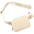thumbnail image 1 of Mini riñonera unisex con correa ajustable, pequeña riñonera para entrenamiento, correr, viajar, senderismo, color marfil, 1 of 5