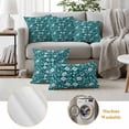 thumbnail image 6 of Green White Floral Outdoor Waterproof Pillow Covers, Farmhouse Retro Botanical Leaves Decorative Square Throw Pillowcase Sofa Cushion Sham for Patio/Couch/Chair, 18"x18" 2 Pack, 6 of 8