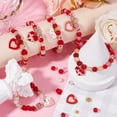 thumbnail image 4 of 1 caja de 216 piezas DIY, 6 juegos de pulseras de San Valentín, dijes en forma de corazón, dijes de amor, cuentas de diamantes de imitación, románticas cuentas espaciadoras de vidrio rosa y rojo, 4 of 6
