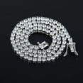 thumbnail image 6 of Celvieroot 1 Row 3MM 4MM Lab Simulated Diamond Iced Out Cubic Zirconia Chain Men's Hip-hop Tennis Choker Necklace Chain, 6 of 7