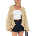 thumbnail image 1 of Opperiaya Cardigan Tricoté pour Femmes Automne Hiver Manches Longues Ouvert devant S-L, 1 of 4