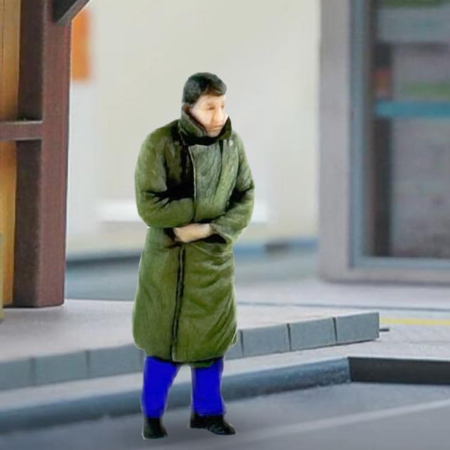 1:87 Figura de personaje de Diorama realista Figuras de acción de Diorama Modelo de personas pequeñas para paisaje Accesorios de fotografía de paisaje Estilo D Hugo Figura en miniatura
