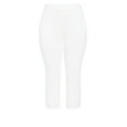 thumbnail image 3 of Avenue Women's Plus Size Super Stretch Crop Pants - White, 3 of 4