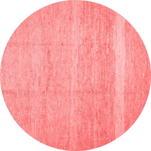 Ahgly Company Indoor Round Abstract Red Contemporary Area Rugs, 3' Round