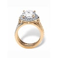 thumbnail image 2 of PalmBeach Jewelry 6.48 TCW Oval-Cut Cubic Zirconia Two-Piece Halo Bridal Set in Gold-Plated or Platinum-Plated Sterling Silver, 2 of 5