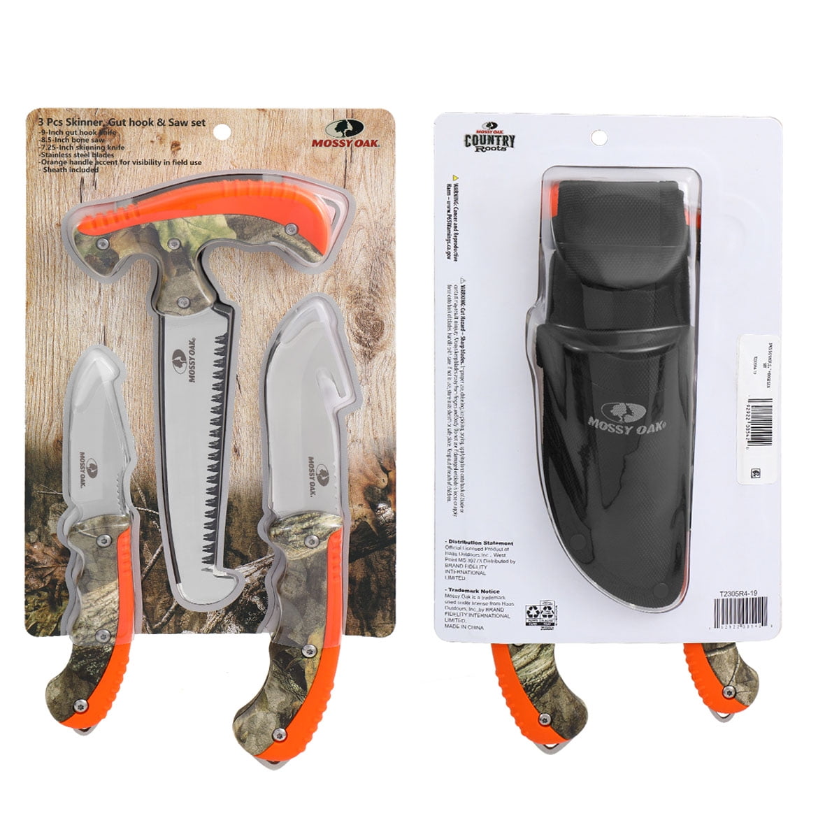 Mossy Oak 3 Pieces Hunting Knives Combo Set,4 inch 3CR Mossy Oak 3 Pieces Hunting Knives Combo Set,4 inch 3CR