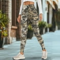 thumbnail image 4 of Renewold Brown Camo Yoga Pants with Pockets for Women Stretch High Waisted Tummy Control Workout Tights Buttery Soft Graphic Leggings Sportswear Basic Pants, 3XL, 4 of 8