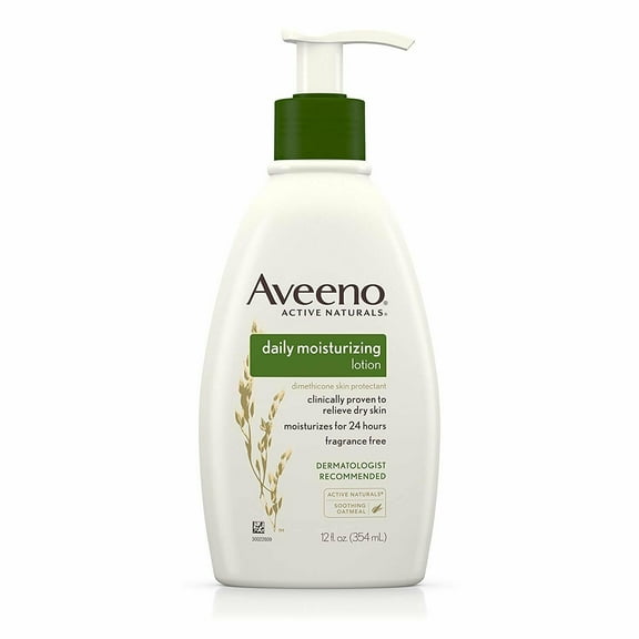 Aveeno Daily Moisturizing Lotion Nourish Dry Skin Soothing Oat 12 oz,2-Pack