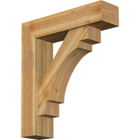 

Ekena Millwork 8 W x 32 D x 36 H Merced Block Rough Sawn Bracket w/ Offset Brace Western Red Cedar
