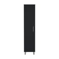 thumbnail image 2 of Knubmt Single Door Storage Cabinet with 5 Shelf and Hanger, Pantry Cabinet for Living Room, Dining Room, Kitchen, Black, 2 of 9