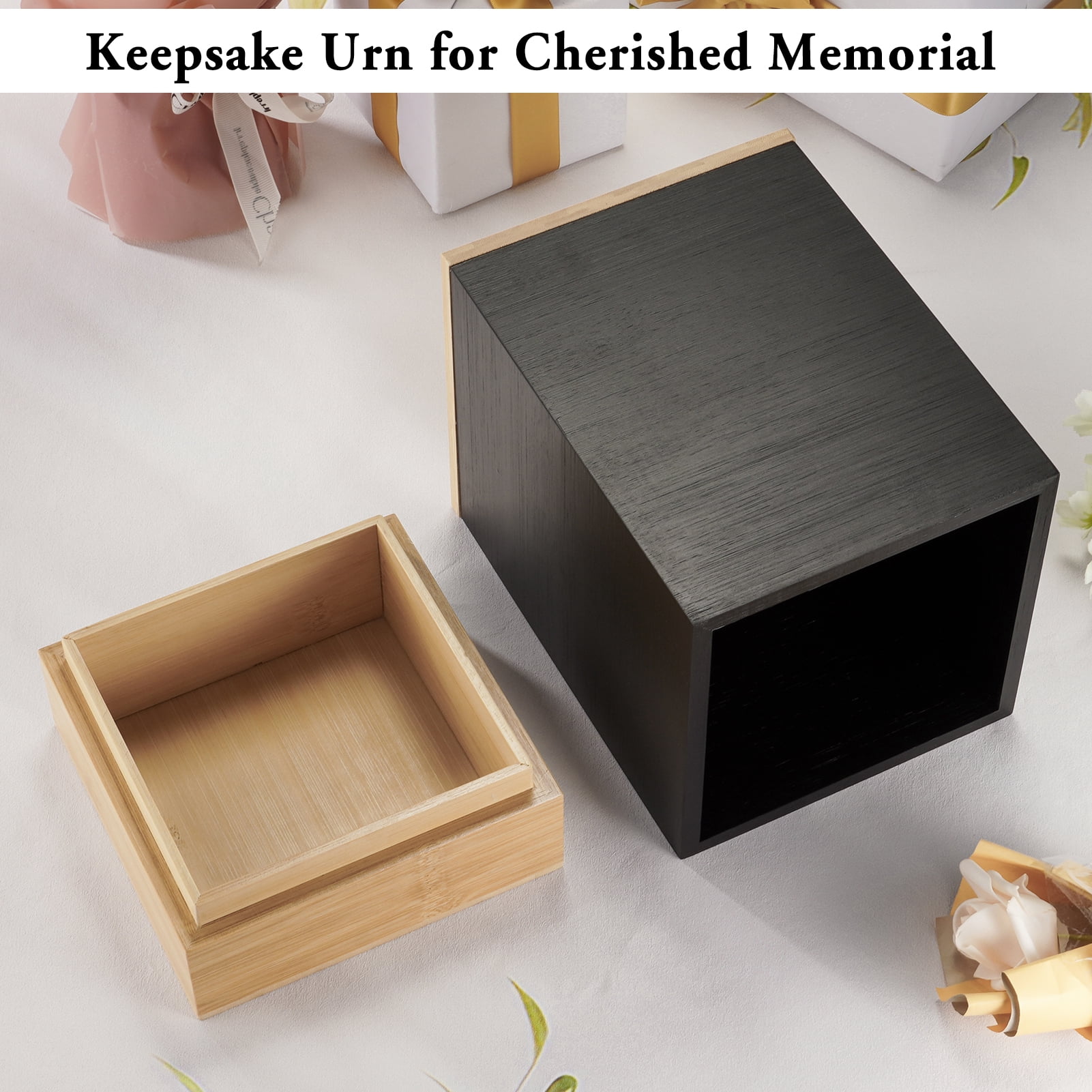 Handcrafted Wood Urn for Ashes - Adult Large Cremation Urn for Men Women - Memorial Keepsake Box for Human Ashes - Elegant Funeral Keepsake