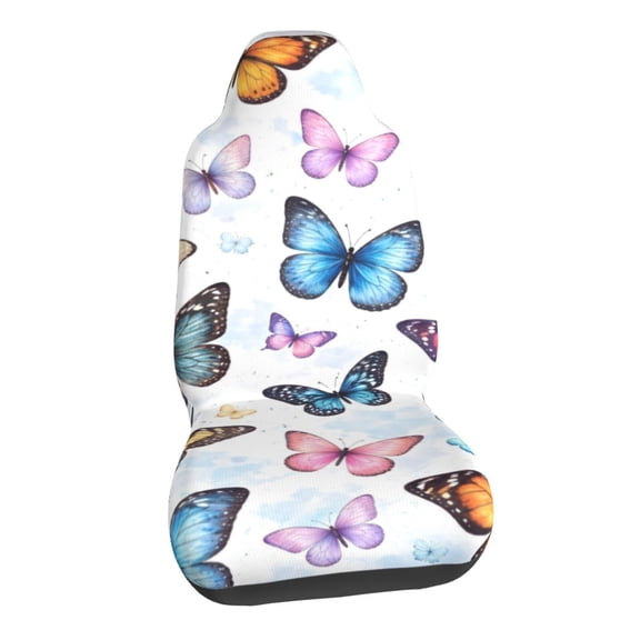 Colorful Butterfly Garden Car Seat Covers Stretch Car Seat Protectors Universal Fit