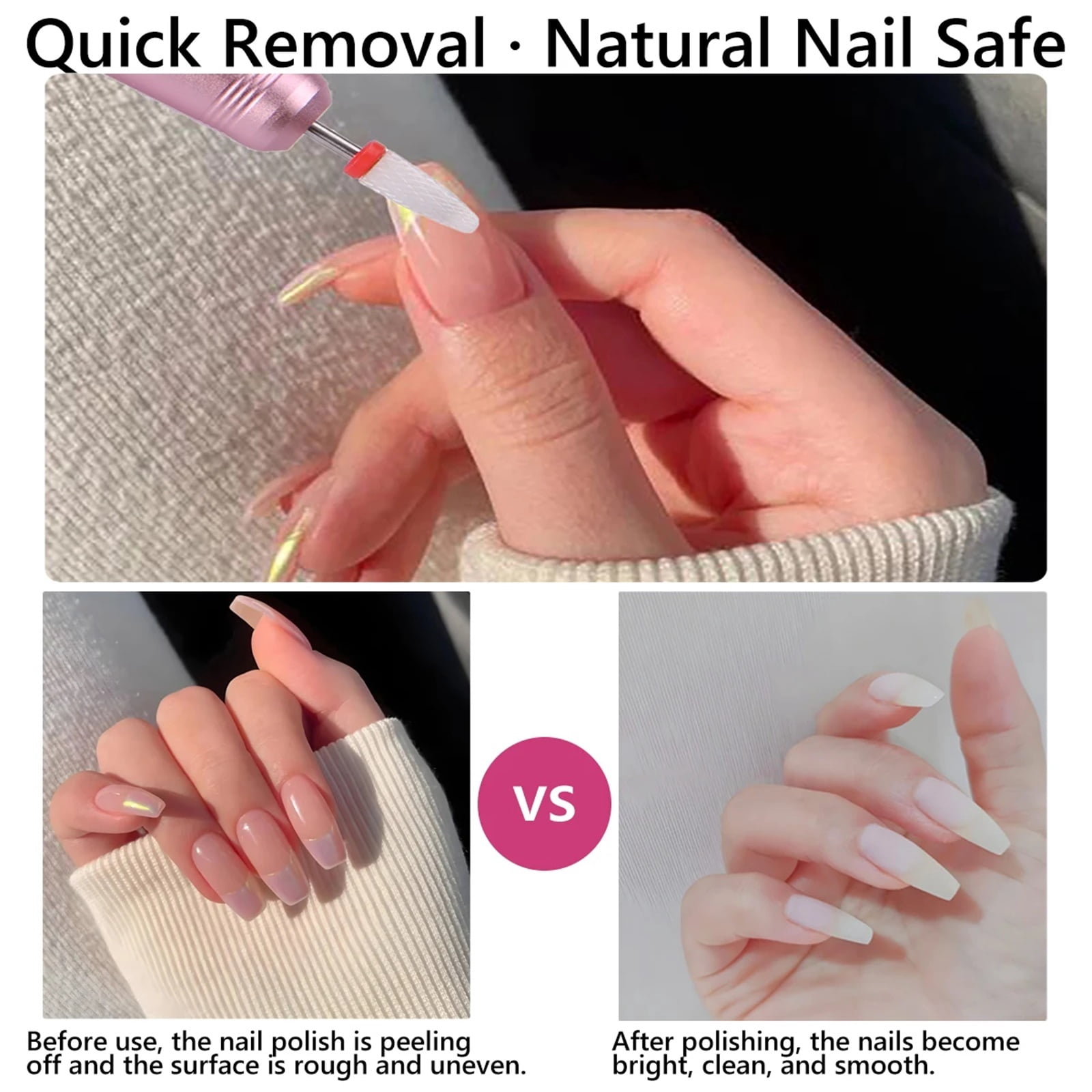 Wireless Nail Drill File Professional for Acrylic Gel Nails Portable Nail Drill Machine Kit for Manicure Pedicure Nail Set