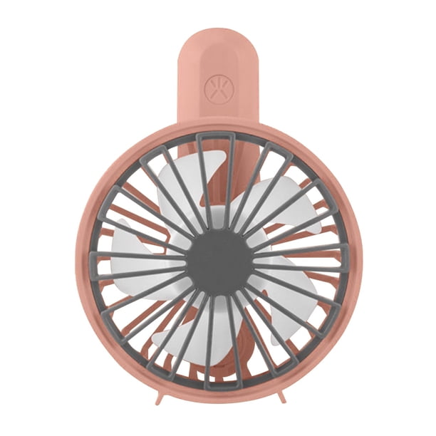 Ventilador recargable USB Verano Cooler Mini ventilador eléctrico portátil con 5 aspas y 3 velocidades Herramienta de enfriamiento de verano, rosa Methold HA8629-04B