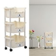 thumbnail image 1 of Rolling Storage Cart Cute Bear Storage Organizer with Caster Wheels, High Capacity Rolling Trolley Cart for Bathroom Kitchen Classroom, Safe Rounded Corner Design, 1 of 8