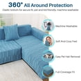 thumbnail image 6 of SHANNA Stretch Sectional Couch Covers Non Slip L Shaped Sofa Slipcover with Elastic Bottom Washable Couch Protector with 2 Pillowcases (Lake Blue, 3+3 Seater), 6 of 12