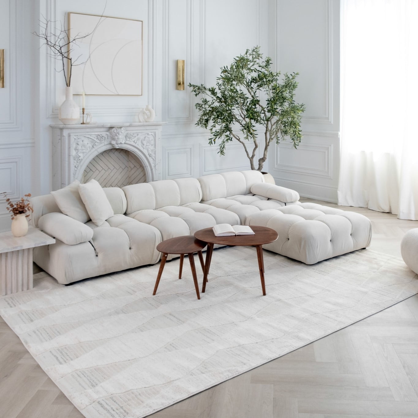 Rug Branch Astra Modern Indoor Area Rug, Cream Beige, Abstract - Living Room, Bedroom, Dining Room, and Kitchen