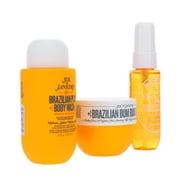 Sol de Janeiro Bum Bum Jet Set , 3 Pc 1oz Brazilian Crush Cheirosa 62 Perfume Mist, 1.5oz Brazilian Bum Bum Cream, 3oz Brazilian 4 Play Moisturizing Shower Cream-Gel
