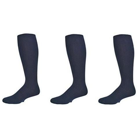 Classic Fine Ribbed Premium Over the Calf Combed Cotton Socks 3 pair pack