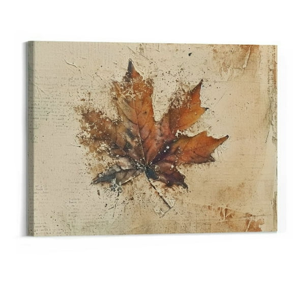 BCIIG  Fall Wall Art Prints Decor,Autumn Pumpkin Maple Leaf Vintage 20x16Inch , Farmhouse Rustic Bedroom Living Room Home Porch Office Fall Themed Decor