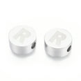 thumbnail image 3 of 10pc Resistant 304 Stainless Steel Beads Flat Round with Letter Letter.R 10x4.5mm Hole: 2mm, 3 of 3
