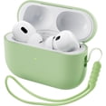 thumbnail image 1 of Yanonmyfd Funda Silicona para AirPods Pro 2 (2022/2023), Estuche de Silicona Líquida para AirPods Pro 2.ª con Cordón, LED Frontal Visible y Compatible con USB-L/USB-C - Negro,Pistacho, 1 of 27