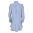 thumbnail image 4 of HJYCHN Elegant Solid Color Long Sleeve Shirt Dress for Women Featuring Turn Down Collar and Delicate Ruffled Hem Detail Blue M, 4 of 5