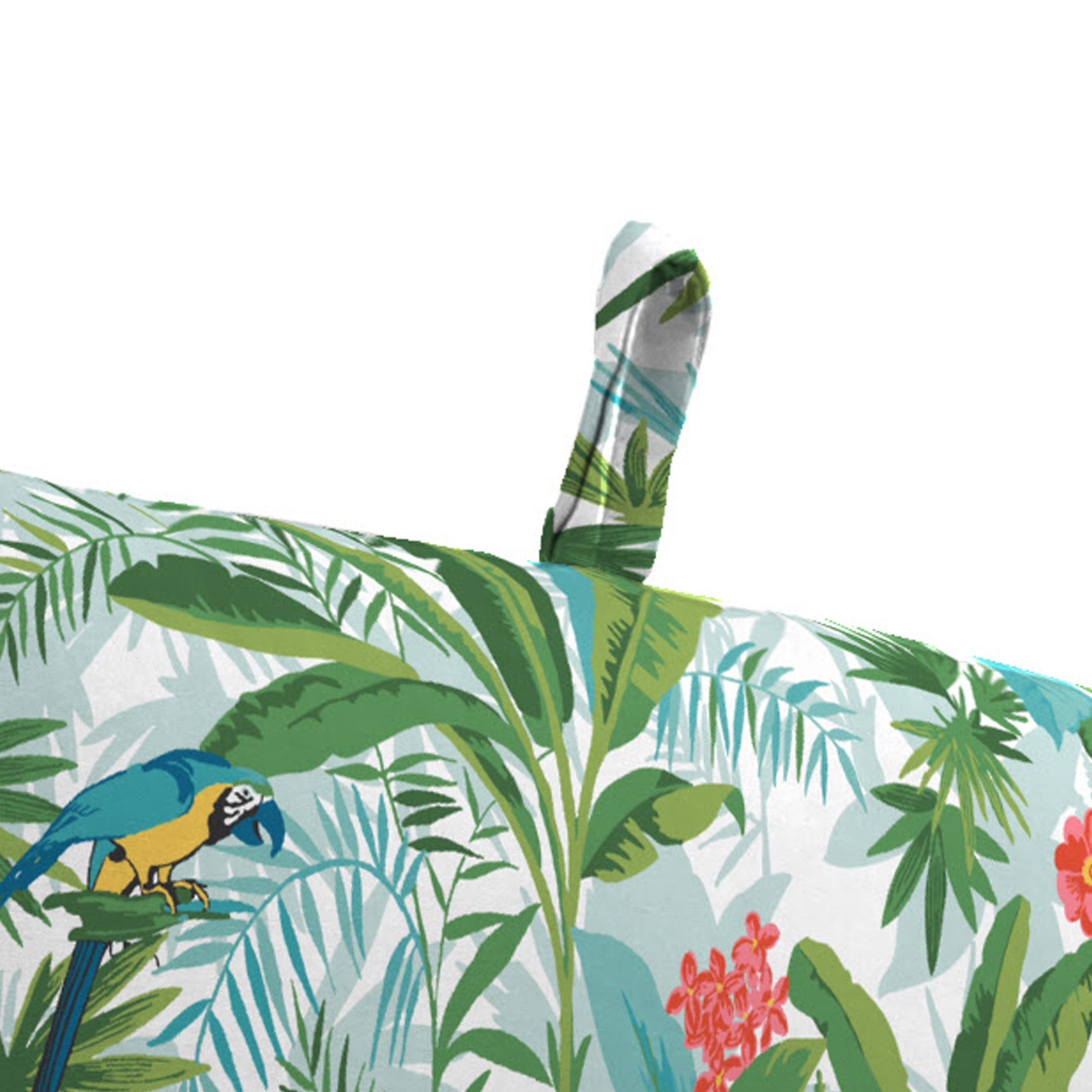 Jordan Manufacturing 44" x 22" Jabber Clover Multicolor Tropical Rectangular Outdoor Chair Cushion with Ties and Hanger Loop