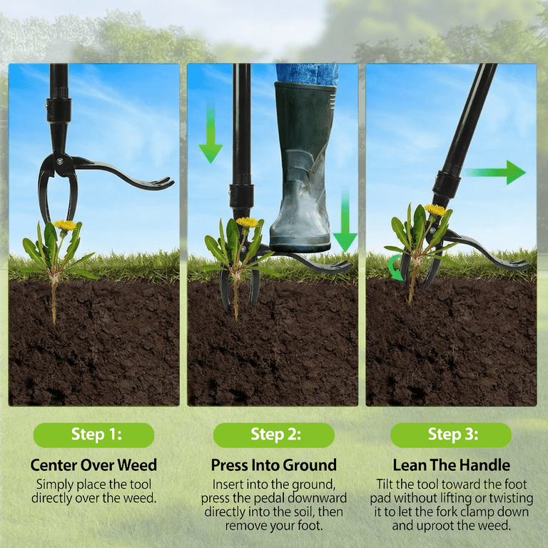 Stand-Up Weed Puller with 4-Claw Steel Head, 44-Inch photo 4