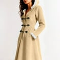 thumbnail image 4 of Gytharion Womens Fuzzy Fleece Warm Long Jackets Winter Soft Cozy Sherpa Lined Overcoat Fashion Casual Long Sleeve Horn Buckle Pea Coat Plush Thermal Outerwear for Christmas, 4 of 9
