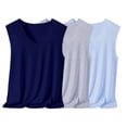 thumbnail image 3 of Migroa Mens Tank Tops 3 Pack Workout Moisture Wicking Breathable Fitted Ruglar Fit Soft Sleeveless Shirt for Gym Running And Training Base Layer Blue 3Xl, 3 of 6