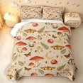 thumbnail image 2 of Homewish Boho Fungus Plant Twin Quilt Set,Moon Stars Moths Butterfly Twin Coverlet Set,Beige,Reversible,2pcs, 2 of 7