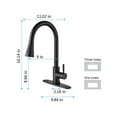 thumbnail image 5 of Izzovium Matte Black Kitchen Faucet with Pull Out Sprayer, 360° Swivel High Arc Stainless Steel Faucet, Single Handle Easy Control, 22.83in Length, 5 of 8