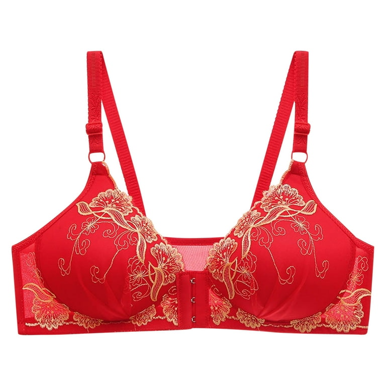 Lopecy-Sta Women's Thin Large Size Breathable Gathered Underwear Women's  Non-steel Bra Daily Bra Sales Clearance Bras for Women Push Up Bras for  Women Red 