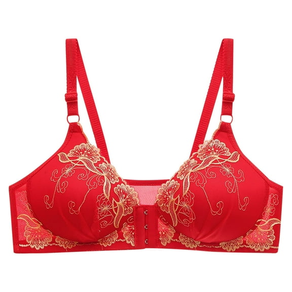 Womens Plus Size $5,Women Thin Plus Size Breathable Gathered Underwear Women Non-Steel Bra Daily Bra