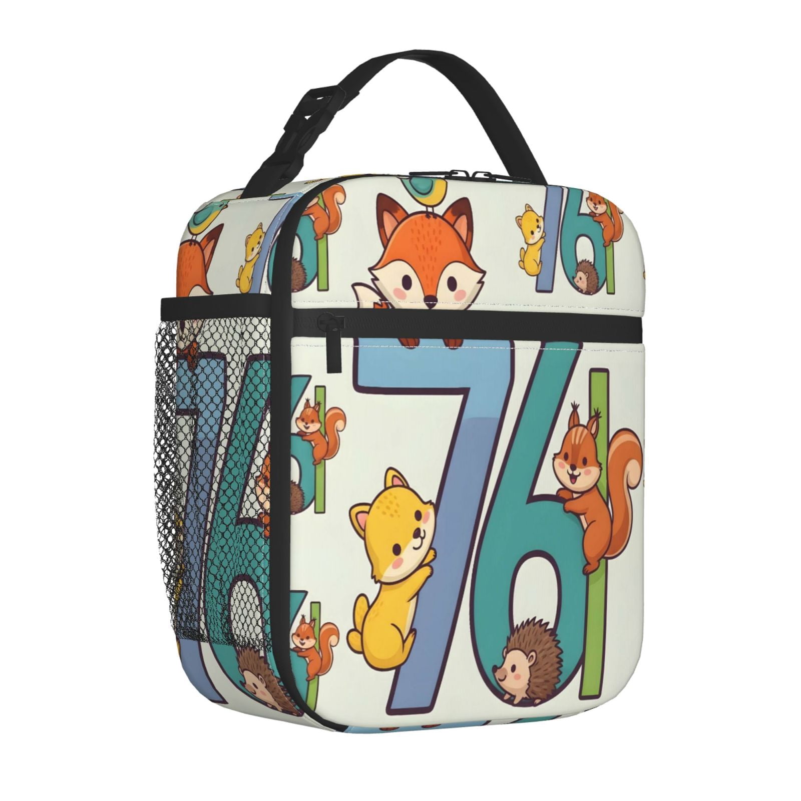 Lunch Bag For Women Men Insulated Portable Lunch Box Bento Box Office Picnic Travel Cooler Bag 76 Cute Seamless Pattern