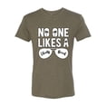thumbnail image 2 of Wild Bobby, No One Likes A Shady Beach, Fashion, Men Premium Tri Blend Tee, Military Green, X-Large, 2 of 4