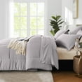 thumbnail image 5 of Flymme Light Grey Comforter Sets with Sheets 7 Pieces Bed in a Bag Full Size Bedding Sets Modern Soft Microfiber Bed Sets for All Season, 5 of 8