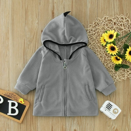 

ZMHEGW Toddler Jackets Boys Girls Winter Windproof Cartoon Dinosaur Warm Fleece Outerwear Kids Coats