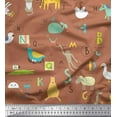 thumbnail image 1 of Soimoi Rayon Fabric Alphabets,Birds & Animals Kids Printed Fabric 1 Yard 56 Inch Wide, 1 of 1