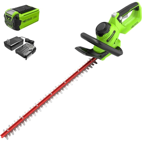 Greenworks 40V 24" Hedge Trimmer (1" Cutting Capacity), 2Ah USB Battery and Charger Included HT40B212