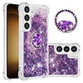 thumbnail image 1 of Funda para Samsung Galaxy S24 Plus 5G con Brillo Líquido Flotante, Purpurina, Parachoques y Anillo Giratorio Soporte, 1 of 5