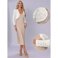 thumbnail image 2 of DARING DIVA Lace Bolero Shrug Sequin Detail Sheer Cardigan XS White, 2 of 6