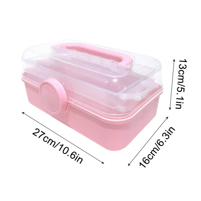 Yyeselk 3 Layers Plastic Portable Storage Box Multipurpose Organizer and  Storage Case for Art Craft and Cosmetic, Handled Folding Tool Box 