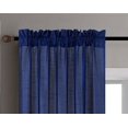 thumbnail image 3 of 2 panel faux silk solid curtain drapes with rod pocket 108" total wide by 84" long panel curtain for any bedroom or patio door non blackout semi sheer panels MR2 navy blue, 3 of 4