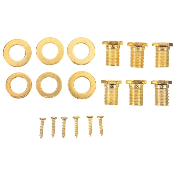 Guitar Tuner Nuts and Screws with Mounting Washers Nut Set for Folk Guitars Silver 6 Sets