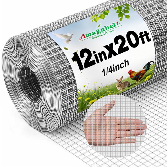 Malla metálica galvanizada AMAGABELI 30 x 6 m, abertura de 1/4"